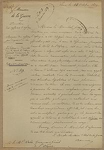 LETTRE DU GENERAL SCHNEIDER AU MARECHAL VALEE